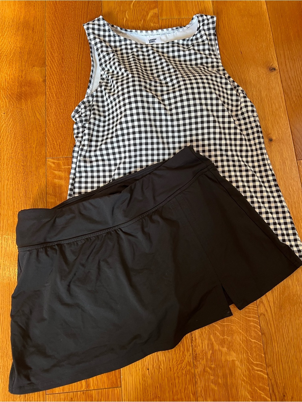 Lands' End Gingham Tankini set - Picture 1 of 4